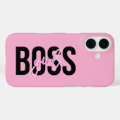 Coques Case-Mate iPhone Fille Boss Rose Noir (Verso (horizontal))
