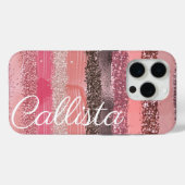 Coques Case-Mate iPhone Fille Chic Coral rose Peinture Parties scintillant (Verso (horizontal))