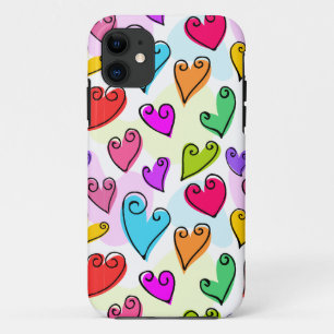 Coque iPhone 11 Fille Coeurs Vibrants Cute Romantic Valentines Day