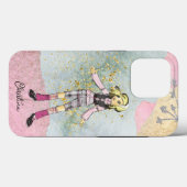 Coques Case-Mate iPhone Fille cool avec cheveux blond Nom Or (Verso (horizontal))