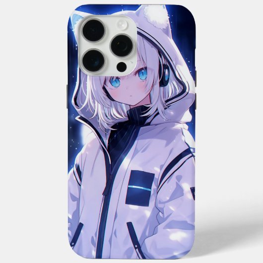 Coques Case-Mate iPhone Fille d'anime cyberpunk au pouls néon (Verso)