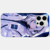 Coques Case-Mate iPhone Fille d'anime cyberpunk au pouls néon (Verso (horizontal))