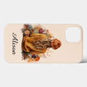 Coques Case-Mate iPhone Fille d'automne avec pull tricoté (Verso (horizontal))