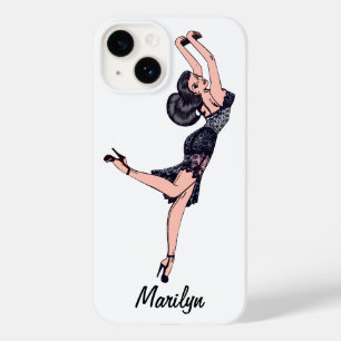 Coques Pour iPhone Fille de charme vintage, lingerie de bombe brune