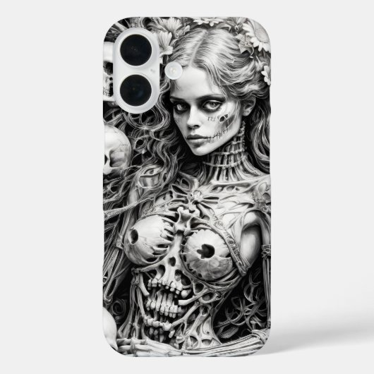 Coques Case-Mate iPhone Fille de crâne avec couverture d'os (Verso)