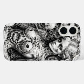 Coques Case-Mate iPhone Fille de crâne avec couverture d'os (Verso (horizontal))