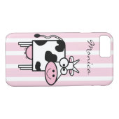 Coques Case-Mate iPhone Fille de vache souriante Poster de animal Monogram (Dos (Horizontal))