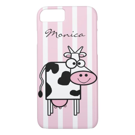 Coques Case-Mate iPhone Fille de vache souriante Poster de animal Monogram (Dos)