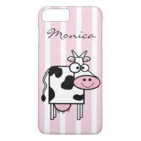 Fille de vache souriante Poster de animal Monogram