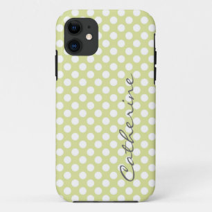 Coque Case-Mate Pour iPhone Fille douce pois vert citron personnalisé