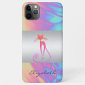 Coques Case-Mate iPhone Fille Élégante, Chat, Kitty, Ombre Holographique (Dos)