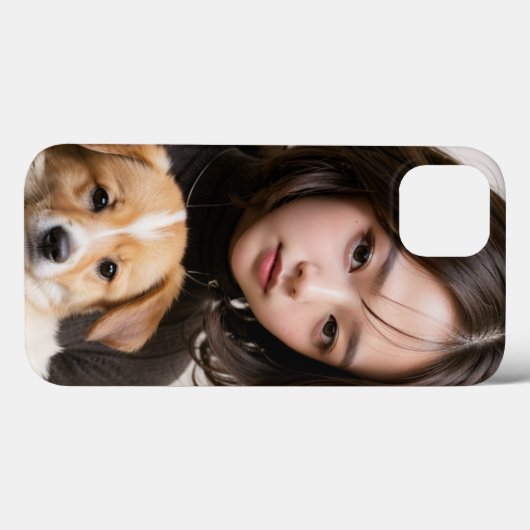 Coques Case-Mate iPhone Fille et chien (Verso (horizontal))