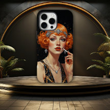Fille Flapper Art Déco Élégante