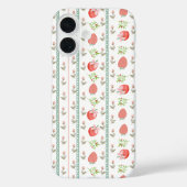 Coques Case-Mate iPhone Fille fraises pastel blanc rose dentelle bleue (Verso)