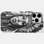 Coques Case-Mate iPhone Fille guerrière indienne plumée (Verso (horizontal))