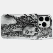 Coques Case-Mate iPhone Fille guerrière indienne plumée (Verso (horizontal))