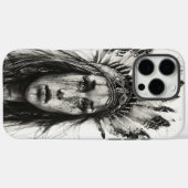 Coques Case-Mate iPhone Fille guerrière indienne plumée (Verso (horizontal))