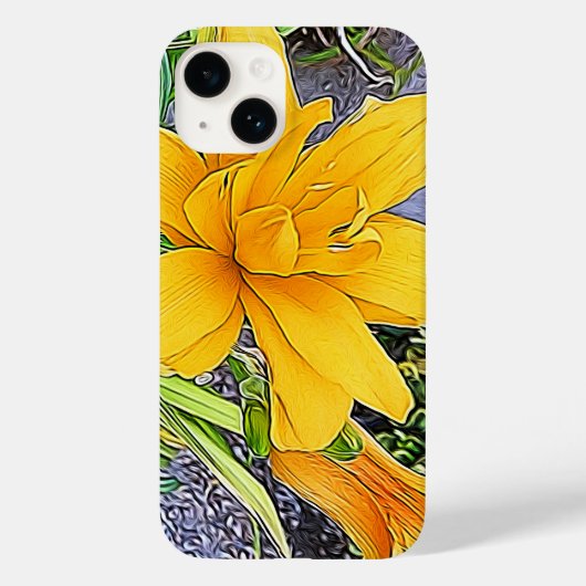 Coques Case-Mate iPhone Fille Jaune doré jour Fleur et Boud Artwork (Verso)