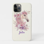 Coques Case-Mate iPhone Fille Mignonne Cheval Rose Violet Monogramme Scrip (Dos)