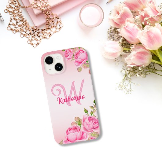 Coques Case-Mate iPhone Fille mignonne mode Monogramme floral