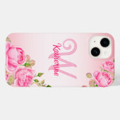 Coques Case-Mate iPhone Fille mignonne mode Monogramme floral (Verso (horizontal))