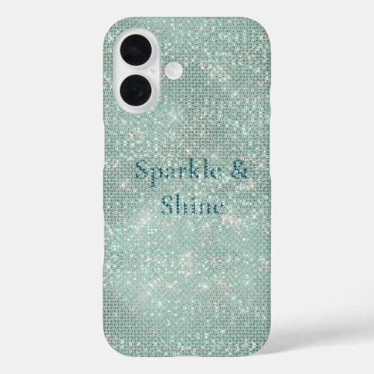Coques Case-Mate iPhone Fille Mint Glitzy Sparkle (Verso)