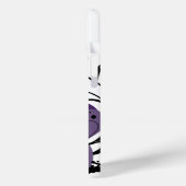 Coques Case-Mate iPhone Fille moderne violet et fleurs blanches (Verso / Gauche)