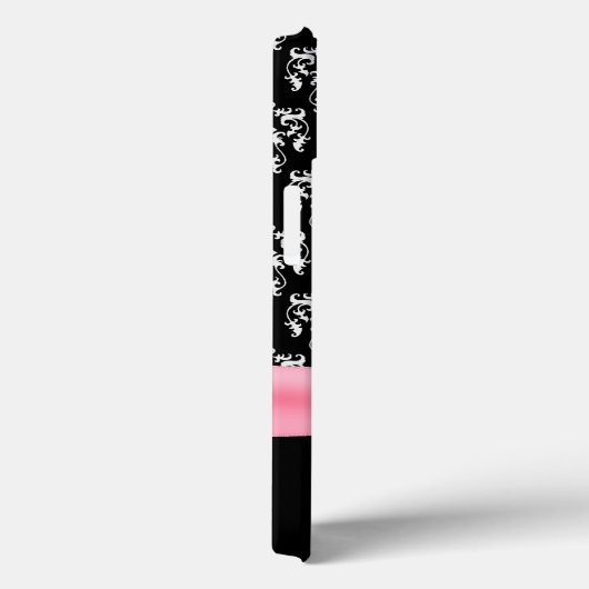 Coques Case-Mate iPhone Fille Noir & Blanc Damas (Verso / Droite)