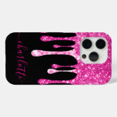 Coques Case-Mate iPhone Fille Nom Sparkly Hot Rose Parties scintillant de  (Verso (horizontal))