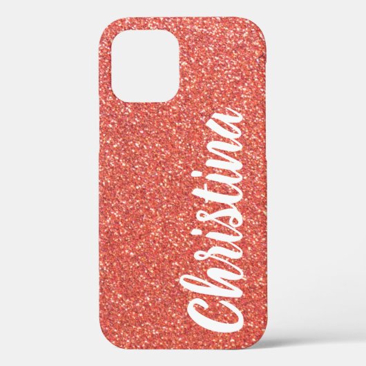 Coques Case-Mate iPhone Fille Orange Nom de la Parties scintillant Personn (Verso)