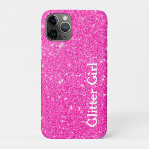Coque iPhone 11 Pro Fille Pailletée Rose Chaud Montre Ton Glamour Étin