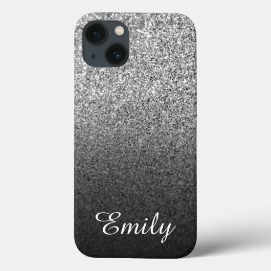 Coques Case-Mate iPhone Fille Parties scintillant argent noir Ombre person (Verso)