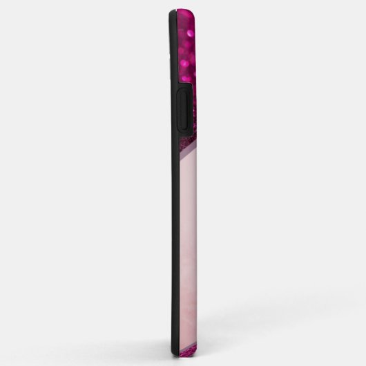 Coques Case-Mate iPhone Fille parties scintillant rose étincelles Monogram (Dos/Droite)