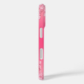 Coques Case-Mate iPhone Fille Parties scintillant rose goutte Monogramme A (Verso / Droite)