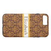 Coques Case-Mate iPhone Fille Personnalisée Damas Modernes Avec Nom (Dos (Horizontal))