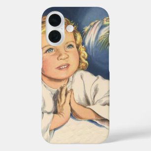 Coques iPhone 16 Fille priant Jésus-Christ, Prières de coucher