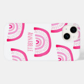 Coques Case-Mate iPhone Fille rose arc-en-ciel prénom (Verso (horizontal))