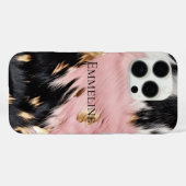 Coques Case-Mate iPhone Fille Rose Black Gold Cowgirl Cowhide (Verso (horizontal))