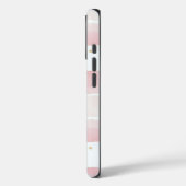 Coques Case-Mate iPhone Fille Rose Blanc Chic Carrés (Verso / Gauche)