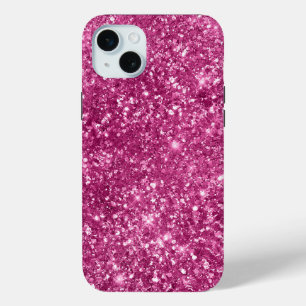 Coque iPhone 15 Mini Fille rose brillante Parties scintillant