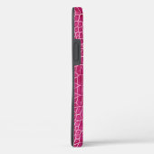 Coques Case-Mate iPhone Fille Rose Chaud Faux Crocodile Cuir (Verso / Droite)