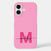 Coques Case-Mate iPhone Fille rose élégant Nom minimal Monogramme (Verso)
