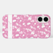 Coques Case-Mate iPhone Fille rose et blanc Parties scintillant étincelant (Verso (horizontal))