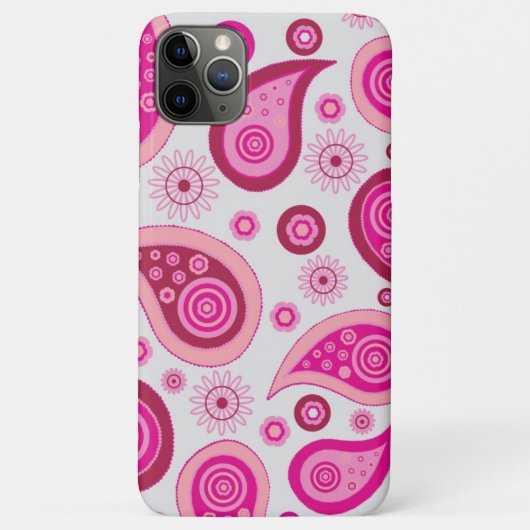 Coques Case-Mate iPhone Fille rose et blanche personnalisée Paisley (Dos)