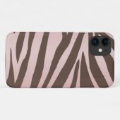 Coques Case-Mate iPhone Fille rose et Brown Zebra (Dos (Horizontal))