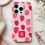 Coque iPhone 15 Pro Fille rose et fraise rouge Motif sans couture<br><div class="desc">Ajoutez une touche de douceur à votre téléphone avec ce étui téléphonique Motif Girly Pink and Red Strawberry Seamless. Le design charmant présente des fraises rouges vibrantes sur un arrière - plan rose doux, parfait pour quiconque aime l'esthétique mignonne et fruitée. Ce boîtier téléphonique protège non seulement votre appareil, mais...</div>