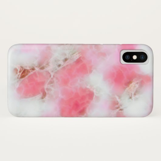 Coques Case-Mate iPhone Fille rose et Motif Marbre blanc (Dos (Horizontal))