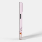 Coques Case-Mate iPhone Fille Rose Fleurs sauvages Nom Monogramme (Verso / Droite)