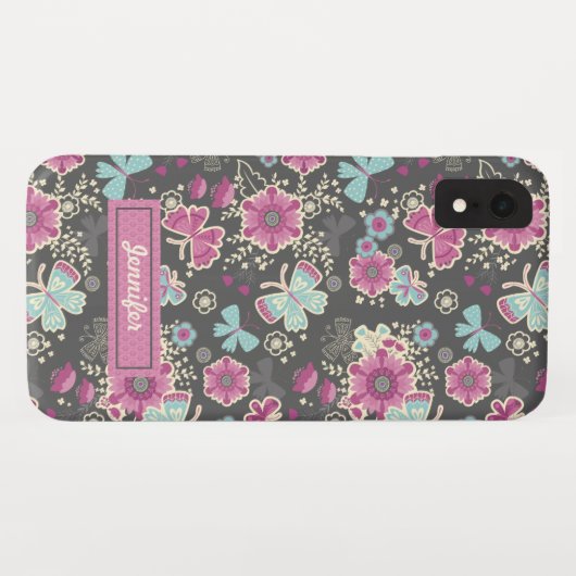 Coques Case-Mate iPhone Fille rose floral (Dos (Horizontal))