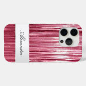 Coques Case-Mate iPhone Fille rose Glam Glitzy Tinsel Stripes (Verso (horizontal))